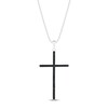 Thumbnail Image 1 of Black Diamond Cross Necklace 1/6 ct tw Sterling Silver 18"