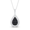 Thumbnail Image 1 of Black and White Diamond Necklace 1/2 ct tw Sterling Silver 18"