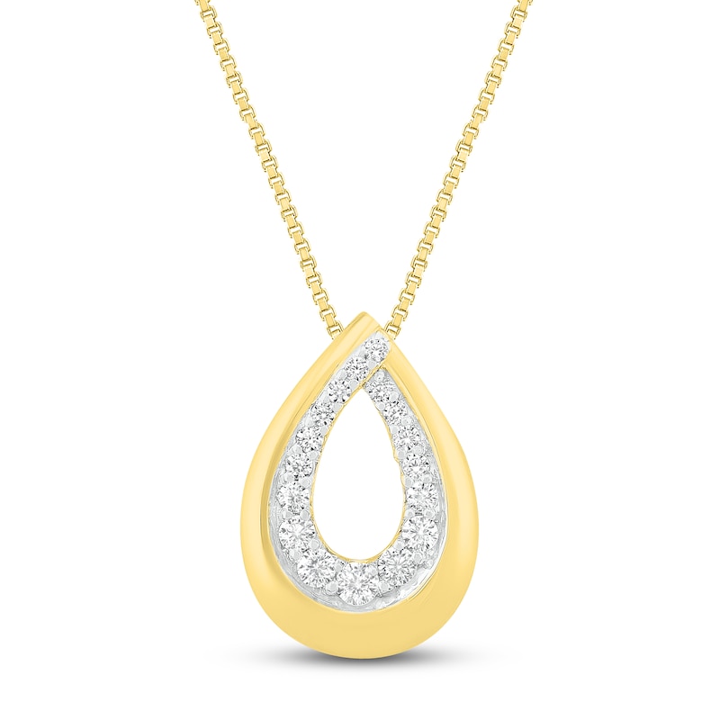 Main Image 1 of Diamond Necklace 1/10 ct tw 10K Yellow Gold