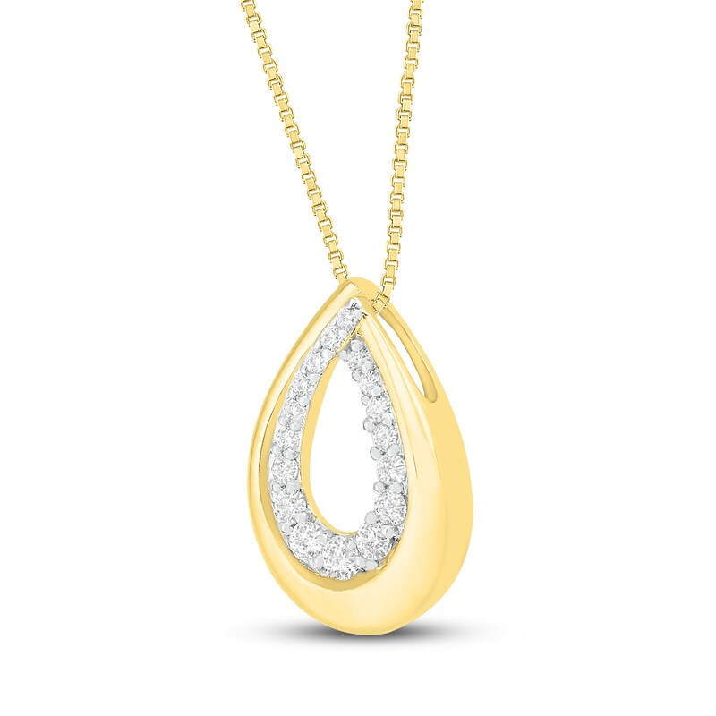 Main Image 2 of Diamond Necklace 1/10 ct tw 10K Yellow Gold