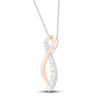 Thumbnail Image 2 of Diamond Infinity Necklace 1/5 ct tw Sterling Silver and 10K Rose Gold
