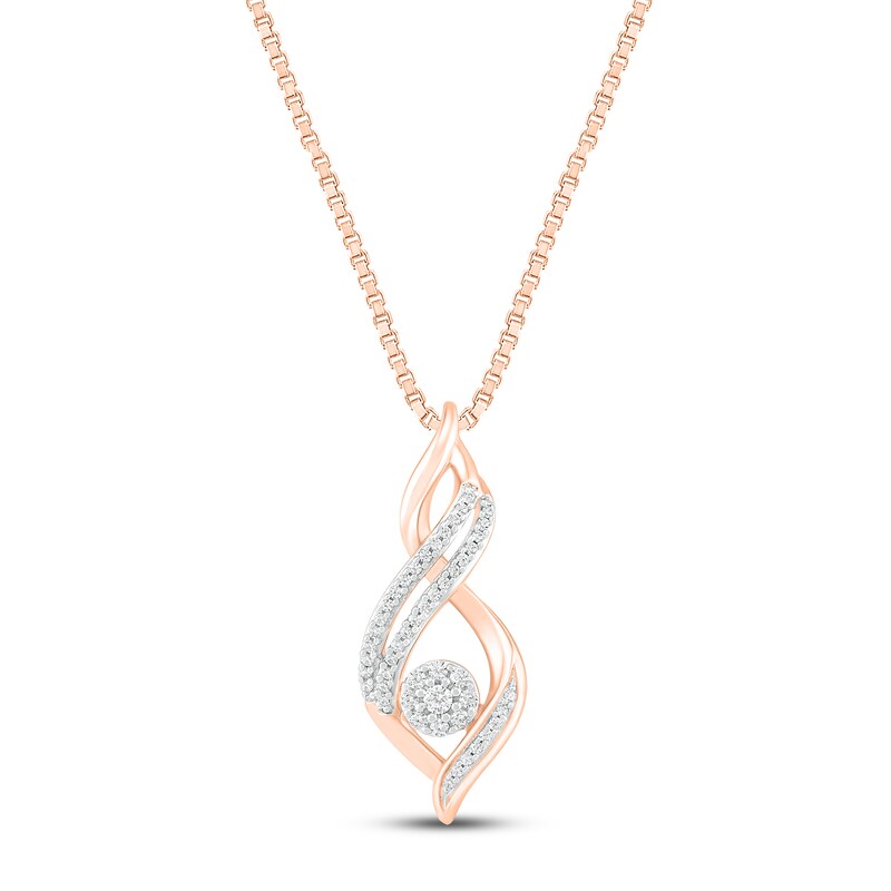 Main Image 1 of Diamond Infinity Necklace 1/5 ct tw 10K Rose Gold
