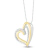 Thumbnail Image 2 of Diamond Heart Necklace 1/20 ct tw 10K Yellow Gold & Sterling Silver