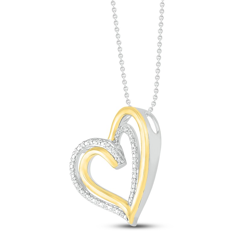 Main Image 2 of Diamond Heart Necklace 1/20 ct tw 10K Yellow Gold & Sterling Silver