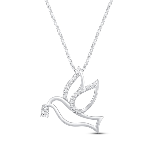 Diamond Dove Necklace 1/20 ct tw Sterling Silver