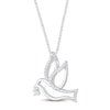 Thumbnail Image 2 of Diamond Dove Necklace 1/20 ct tw Sterling Silver