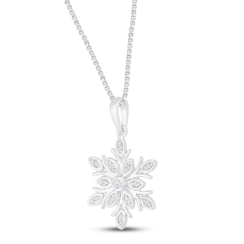 Main Image 2 of Diamond Snowflake Necklace 1/15 ct tw Sterling Silver 18&quot;