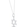 Thumbnail Image 2 of Diamond Star of David Necklace 1/6 ct tw Sterling Silver 18"
