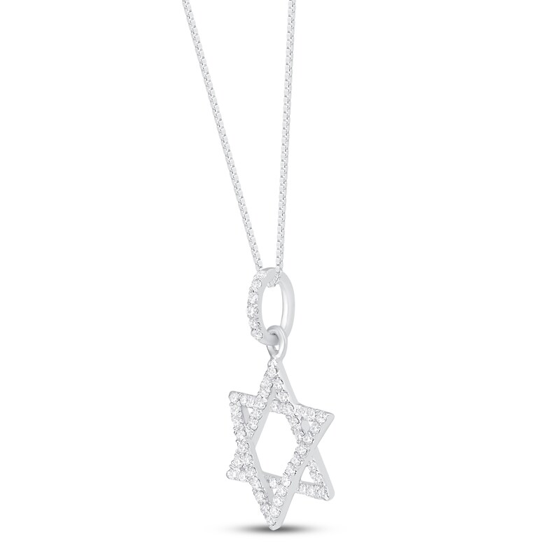 Main Image 2 of Diamond Star of David Necklace 1/6 ct tw Sterling Silver 18"