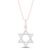 Thumbnail Image 1 of Diamond Star of David Necklace 1/6 ct tw 10K Rose Gold 18"