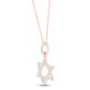 Thumbnail Image 2 of Diamond Star of David Necklace 1/6 ct tw 10K Rose Gold 18"