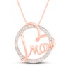 Thumbnail Image 1 of Diamond Heart Mom Necklace 1/10 ct tw 10K Rose Gold 18"