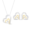 Thumbnail Image 0 of Diamond Necklace & Earrings Boxed Set Sterling Silver & 10K Yellow Gold 18"