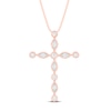 Thumbnail Image 1 of Diamond Cross Necklace 1/8 ct tw 10K Rose Gold 18"