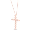 Thumbnail Image 2 of Diamond Cross Necklace 1/8 ct tw 10K Rose Gold 18"