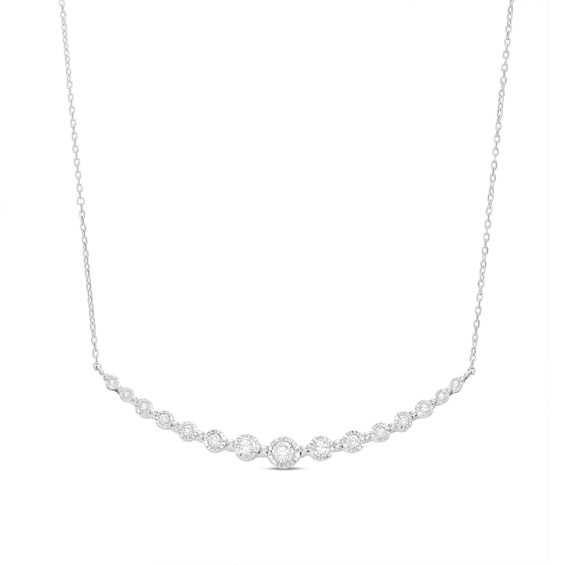 Diamond Fashion Necklace 1/4 ct tw Round-cut 10K White Gold 18"