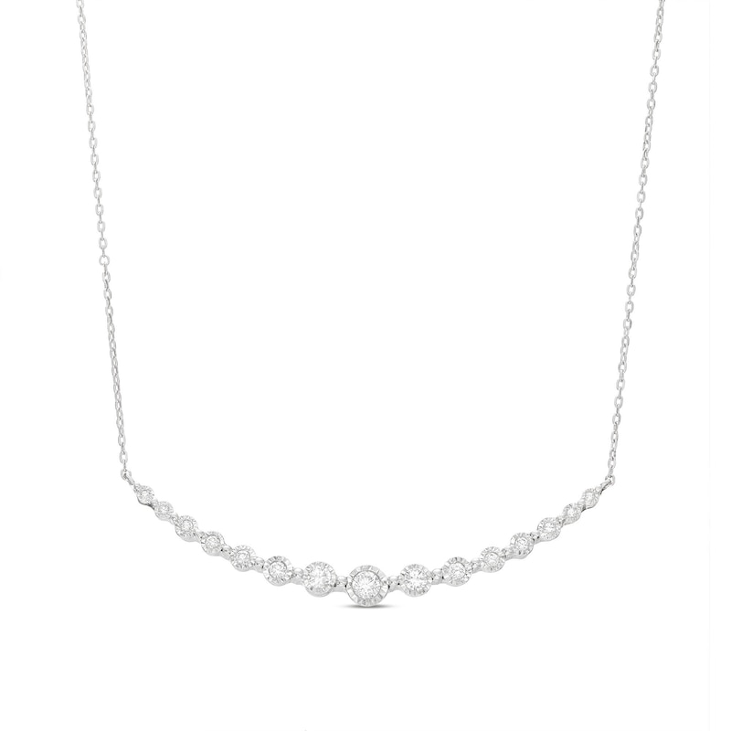 Main Image 1 of Diamond Fashion Necklace 1/4 ct tw Round-cut 10K White Gold 18"