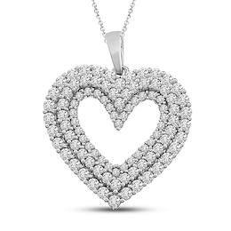 Diamond Heart Necklace 1 ct tw 10K White Gold 18&quot;