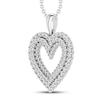 Thumbnail Image 2 of Diamond Heart Necklace 1 ct tw 10K White Gold 18"