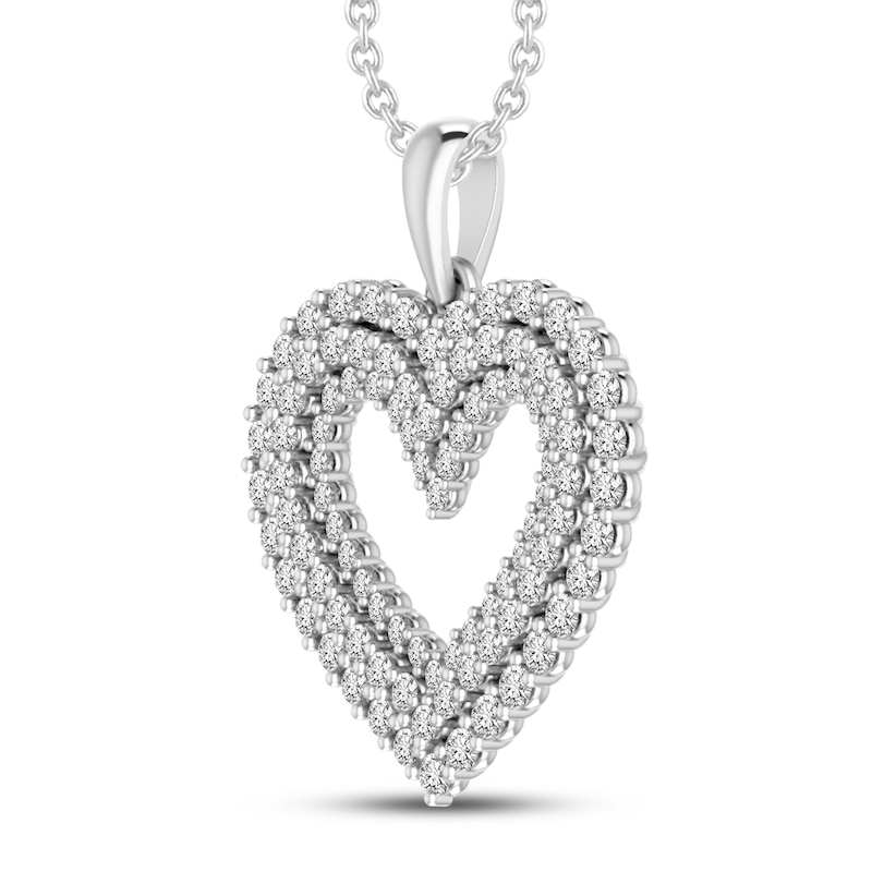 Main Image 2 of Diamond Heart Necklace 1 ct tw 10K White Gold 18"
