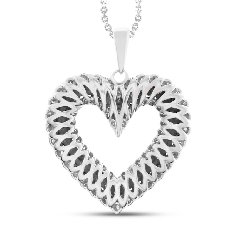 Main Image 3 of Diamond Heart Necklace 1 ct tw 10K White Gold 18"