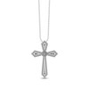 Thumbnail Image 1 of Diamond Cross Necklace 1/4 ct tw Round & Baguette 10K White Gold 18"