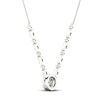 Thumbnail Image 3 of Diamond Fashion Necklace 1/4 ct tw Baguette/Round 10K White Gold 18"