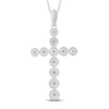 Thumbnail Image 4 of Diamond Cross Necklace 1/2 ct tw Round-cut 10K White Gold 18"