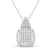 Thumbnail Image 0 of Diamond Fashion Necklace 1/4 ct tw Round-cut 10K White Gold 18"