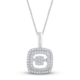 Unstoppable Love Diamond Necklace 1/5 ct tw Round-cut Sterling Silver 19&quot;