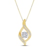 Thumbnail Image 1 of Diamond Necklace 1/8 ct tw Round & Baguette 10K Two-Tone Gold 18"