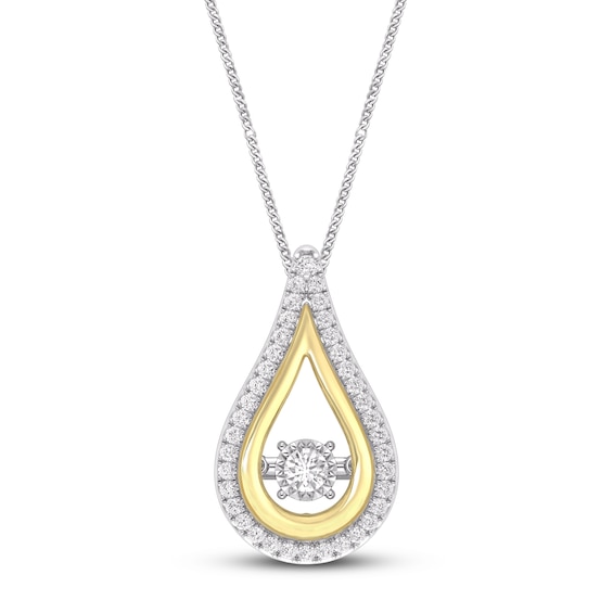 Unstoppable Love Diamond Necklace 1/6 ct tw Sterling Silver & 10K Yellow Gold 19"