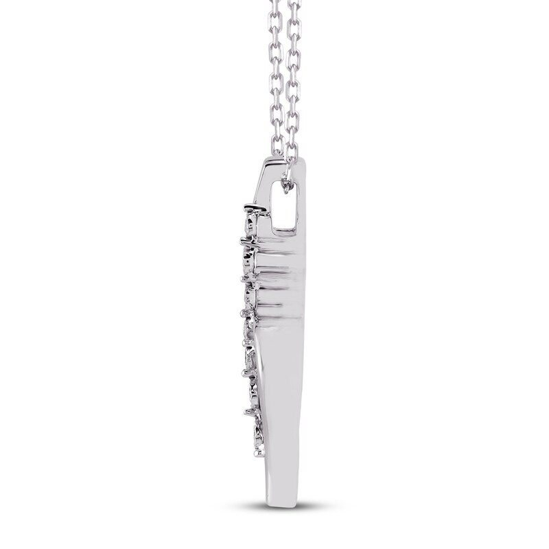 Main Image 2 of Diamond Necklace 1/10 ct tw Round-cut Sterling Silver 18"