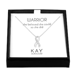 Gift Boxed Awareness Ribbon Necklace Sterling Silver 16&quot;