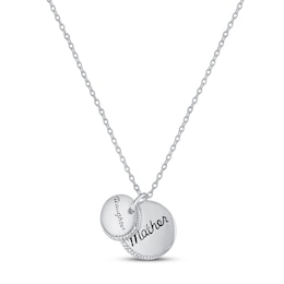 Gift Boxed Mother/Daughter Necklace Sterling Silver 16"