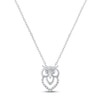 Thumbnail Image 1 of Gift Boxed Owl Diamond Necklace Sterling Silver 16"