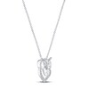 Thumbnail Image 2 of Gift Boxed Owl Diamond Necklace Sterling Silver 16"