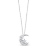 Thumbnail Image 1 of Gift Boxed Moon and Star Diamond Necklace Sterling Silver 16"