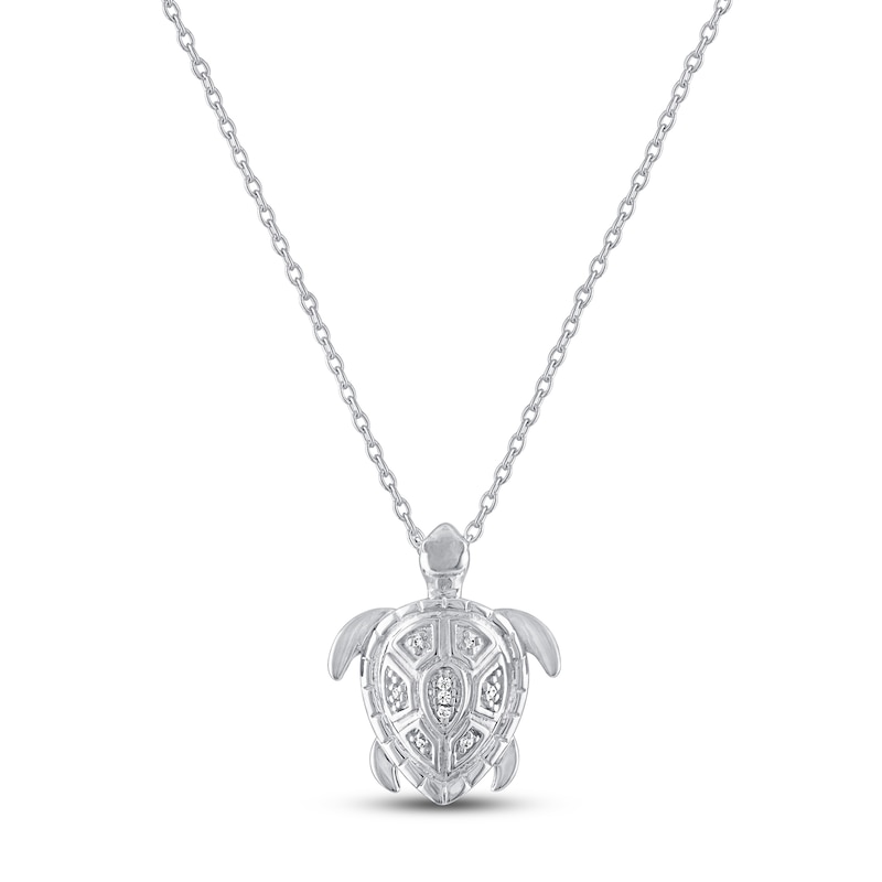 Gift Boxed Turtle Necklace Sterling Silver 16"