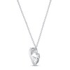 Thumbnail Image 3 of Gift Boxed Dolphin/Heart Necklace Sterling Silver 16"