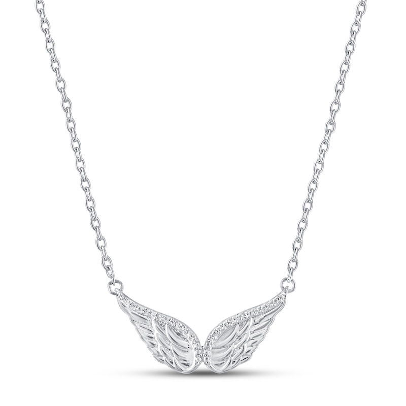 Gift Boxed Angel Wings Necklace Sterling Silver 16"