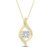 Thumbnail Image 1 of Diamond Necklace 1/4 ct tw Round & Baguette-Cut 10K Two-Tone Gold 18&quot;