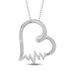 Thumbnail Image 1 of Diamond Heartbeat Necklace 1/20 ct tw Sterling Silver 18"