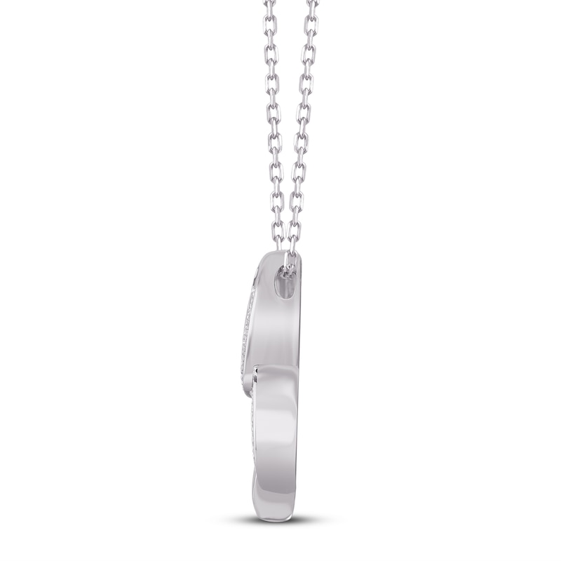 Main Image 2 of Diamond Heartbeat Necklace 1/20 ct tw Sterling Silver 18"