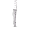 Thumbnail Image 1 of Diamond Heart Necklace 1/4 ct tw Round & Baguette 10K White Gold 18"