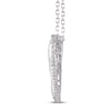 Thumbnail Image 2 of Diamond Heart Necklace 1/4 ct tw Round & Baguette 10K White Gold 18"