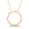 Thumbnail Image 1 of Circle of Gratitude Diamond Necklace 1/4 ct tw Round-cut 10K Yellow Gold 19"