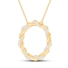 Thumbnail Image 2 of Circle of Gratitude Diamond Necklace 1/4 ct tw Round-cut 10K Yellow Gold 19"