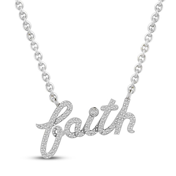 Kay OutletDiamond Faith Necklace 1/5 ct tw Sterling Silver 18" DailyMail