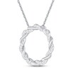 Thumbnail Image 2 of Circle of Gratitude Diamond Necklace 1/8 ct tw Round-cut 10K White Gold 19"